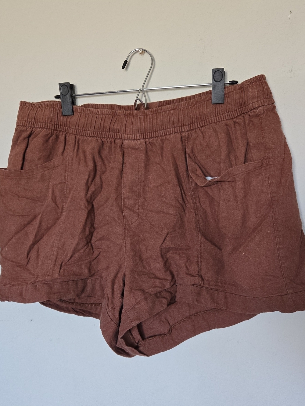 Old Navy Women's Rust Brown Casual Linen Blend Shorts